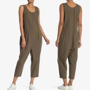 Eileen Fisher Linen Olive Green Jumpsuit